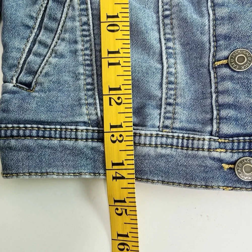 CAT & JACK Denim Jacket Girl's Toddler 5T Blue Jean Coat Outerwear Pockets Retro